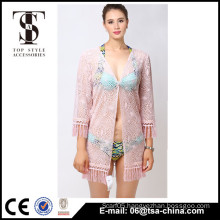 Top selling products 2016 Summer Ladies Tassels lace kimono coat Cardigan blouse                        
                                                Quality Choice
                                                    Most Popular